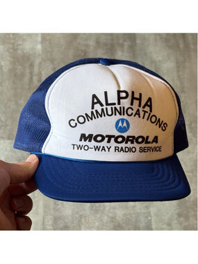 Vintage Alpha Communications Motorola Tech SnapBack Hat